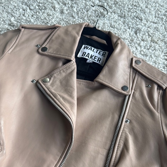 Walter Baker Tan Leather Moto Jacket - Picture 4 of 4
